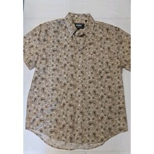 Rock & Roll Cowboy Shirt Short Sleeve Color Brown Size L Pre Owned (1317)